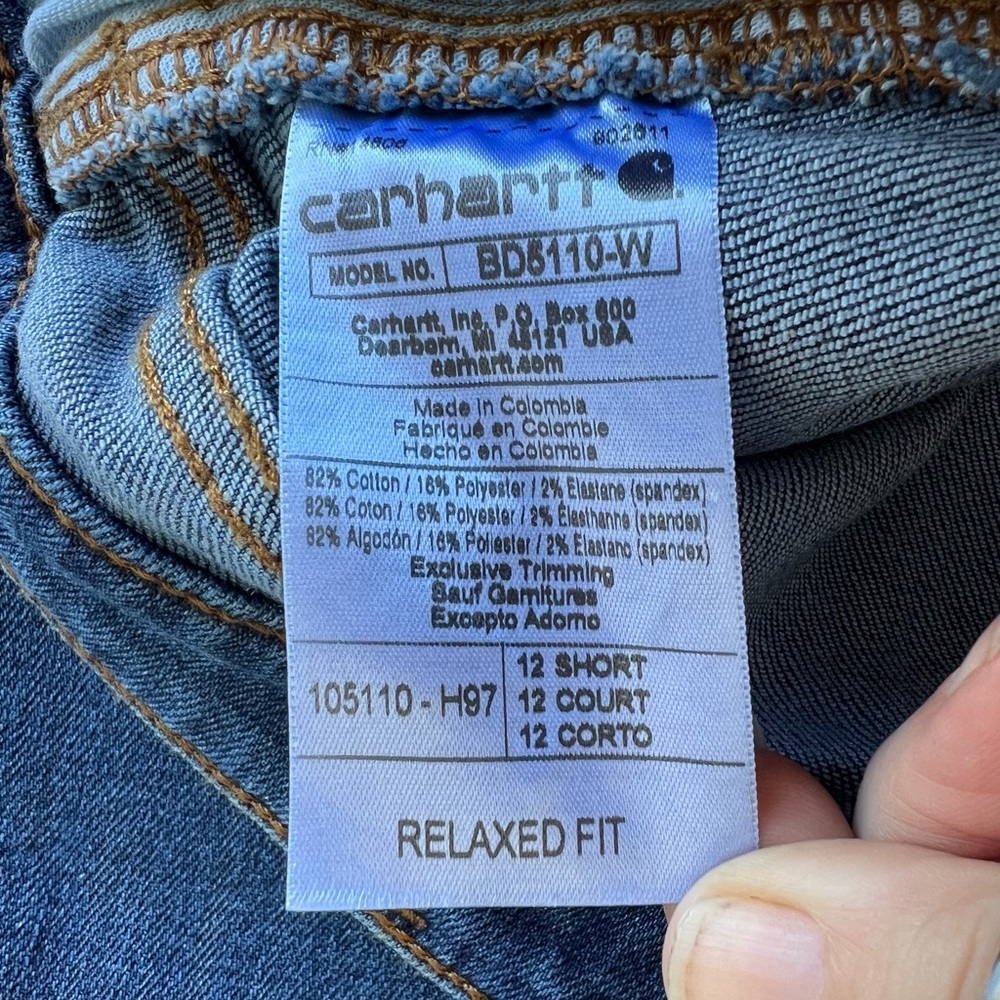 Carhartt Rugged Flex Relaxed Fit Double Front Jean Womens Sz 12S 105110-H97 NWT - Picture 12 of 15